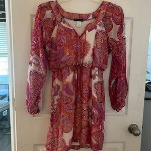 Pink paisley print dress